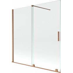 Mexen Velar Kádparaván 2 részes  csúszó 160 x 150 cm,  átlátszó nano, réz csiszolt- 896-160-000-01-65 Kádparaván Fürdökád Mexen