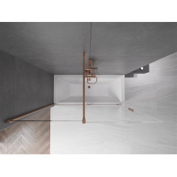 Mexen Velar Kádparaván 2 részes  csúszó 170 x 150 cm,  átlátszó nano, réz csiszolt- 896-170-000-01-65 Kádparaván