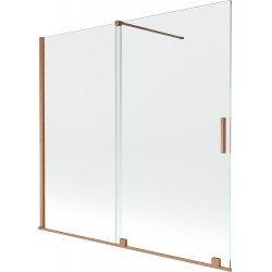 Mexen Velar Kádparaván 2 részes  csúszó 170 x 150 cm,  átlátszó nano, réz csiszolt- 896-170-000-01-65 Kádparaván Fürdökád Mexen