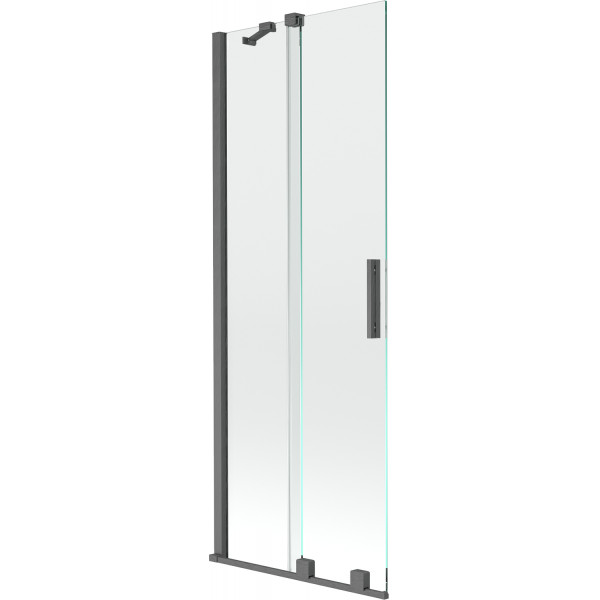 Mexen Velar Kádparaván 2 részes  csúszó 75 x 150 cm,  átlátszó nano, gun gray s csiszolt- 896-075-000-01-66 Kádparaván
