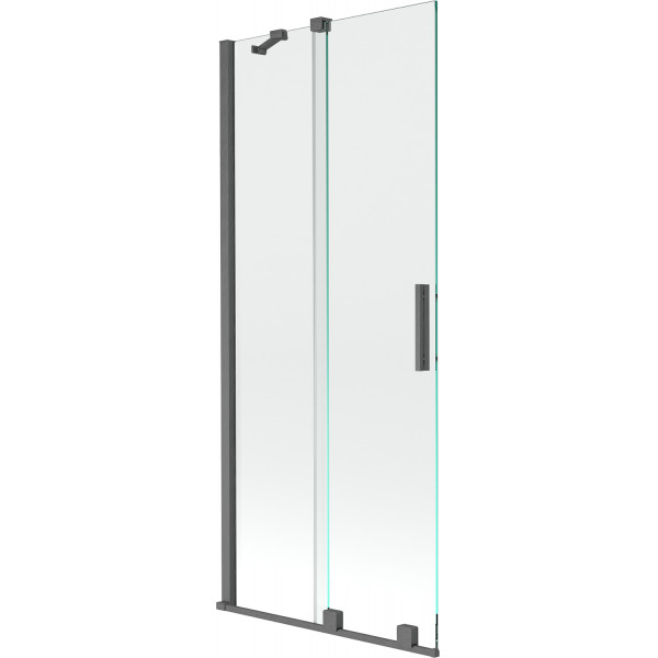Mexen Velar Kádparaván 2 részes  csúszó 80 x 150 cm,  átlátszó nano, gun gray s csiszolt- 896-080-000-01-66 Kádparaván