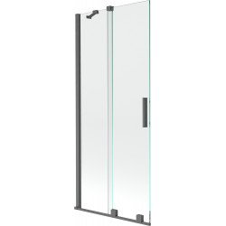 Mexen Velar Kádparaván 2 részes  csúszó 80 x 150 cm,  átlátszó nano, gun gray s csiszolt- 896-080-000-01-66 Kádparaván Fürdökád Mexen