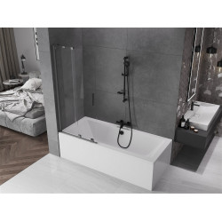 Mexen Velar Kádparaván 2 részes  csúszó 85 x 150 cm,  átlátszó nano, gun gray s csiszolt- 896-085-000-01-66 Kádparaván Fürdökád Mexen