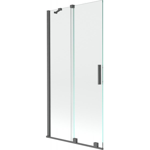 Mexen Velar Kádparaván 2 részes  csúszó 90 x 150 cm,  átlátszó nano, gun gray s csiszolt- 896-090-000-01-66 Kádparaván