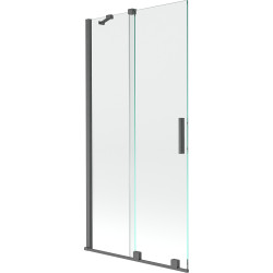 Mexen Velar Kádparaván 2 részes  csúszó 90 x 150 cm,  átlátszó nano, gun gray s csiszolt- 896-090-000-01-66 Kádparaván Fürdökád Mexen