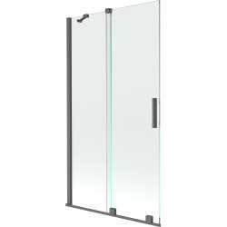 Mexen Velar Kádparaván 2 részes  csúszó 100 x 150 cm,  átlátszó nano, gun gray s csiszolt- 896-100-000-01-66 Kádparaván Fürdökád Mexen