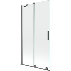 Mexen Velar Kádparaván 2 részes  csúszó 100 x 150 cm,  átlátszó nano, gun gray s csiszolt- 896-100-000-01-66 Kádparaván Fürdökád Mexen