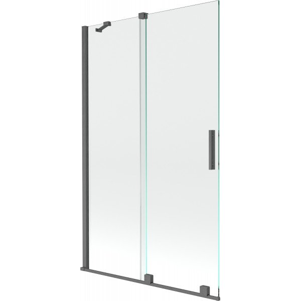 Mexen Velar Kádparaván 2 részes  csúszó 110 x 150 cm,  átlátszó nano, gun gray s csiszolt- 896-110-000-01-66 Kádparaván