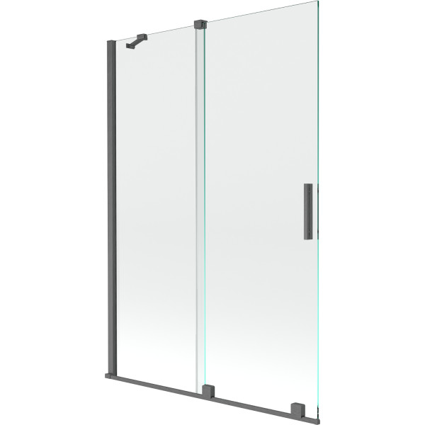 Mexen Velar Kádparaván 2 részes  csúszó 120 x 150 cm,  átlátszó nano, gun gray s csiszolt- 896-120-000-01-66 Kádparaván