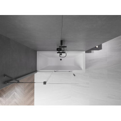 Mexen Velar Kádparaván 2 részes  csúszó 130 x 150 cm,  átlátszó nano, gun gray s csiszolt- 896-130-000-01-66 Kádparaván