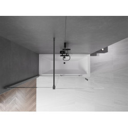 Mexen Velar Kádparaván 2 részes  csúszó 150 x 150 cm,  átlátszó nano, gun gray s csiszolt- 896-150-000-01-66 Kádparaván