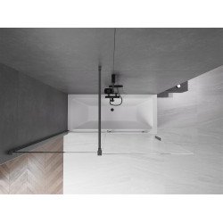 Mexen Velar Kádparaván 2 részes  csúszó 160 x 150 cm,  átlátszó nano, gun gray s csiszolt- 896-160-000-01-66 Kádparaván