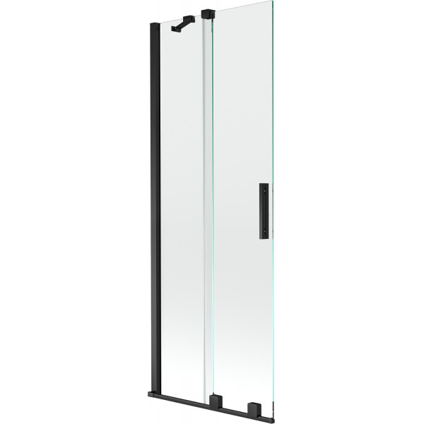 Mexen Velar Kádparaván 2 részes  csúszó 70 x 150 cm,  átlátszó nano, fekete - 896-070-000-01-70 Kádparaván