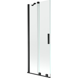 Mexen Velar Kádparaván 2 részes  csúszó 75 x 150 cm,  átlátszó nano, fekete - 896-075-000-01-70 Kádparaván Fürdökád Mexen