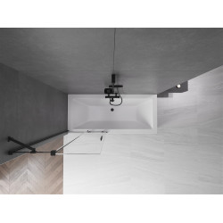 Mexen Velar Kádparaván 2 részes  csúszó 80 x 150 cm,  átlátszó nano, fekete - 896-080-000-01-70 Kádparaván
