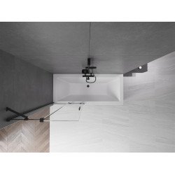 Mexen Velar Kádparaván 2 részes  csúszó 80 x 150 cm,  átlátszó nano, fekete - 896-080-000-01-70 Kádparaván