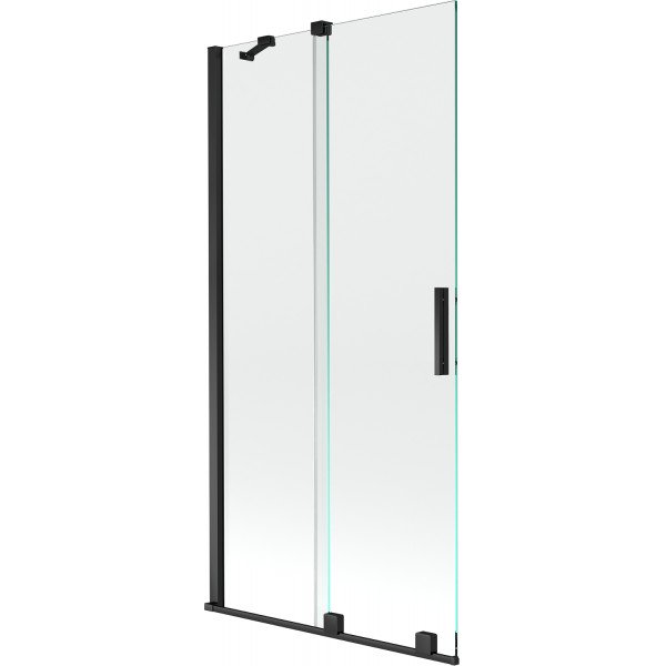 Mexen Velar Kádparaván 2 részes  csúszó 90 x 150 cm,  átlátszó nano, fekete - 896-090-000-01-70 Kádparaván