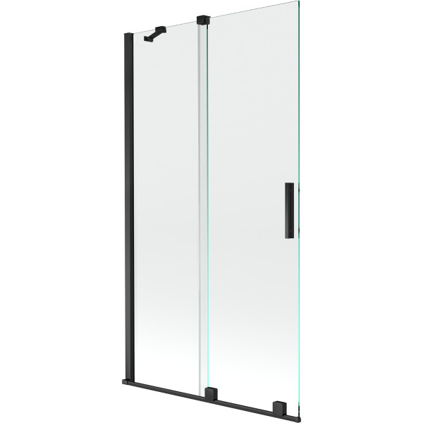 Mexen Velar Kádparaván 2 részes  csúszó 100 x 150 cm,  átlátszó nano, fekete - 896-100-000-01-70 Kádparaván