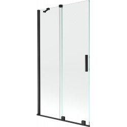 Mexen Velar Kádparaván 2 részes  csúszó 100 x 150 cm,  átlátszó nano, fekete - 896-100-000-01-70 Kádparaván Fürdökád Mexen