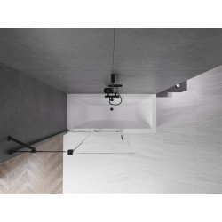 Mexen Velar Kádparaván 2 részes  csúszó 110 x 150 cm,  átlátszó nano, fekete - 896-110-000-01-70 Kádparaván