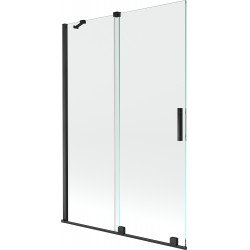Mexen Velar Kádparaván 2 részes  csúszó 120 x 150 cm,  átlátszó nano, fekete - 896-120-000-01-70 Kádparaván Fürdökád Mexen