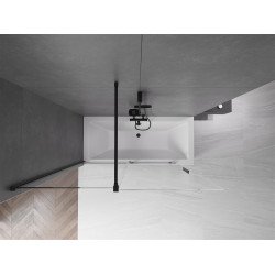 Mexen Velar Kádparaván 2 részes  csúszó 150 x 150 cm,  átlátszó nano, fekete - 896-150-000-01-70 Kádparaván