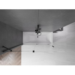 Mexen Velar Kádparaván 2 részes  csúszó 160 x 150 cm,  átlátszó nano, fekete - 896-160-000-01-70 Kádparaván
