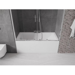 Mexen Velar Duo Kádparaván 2 részes  csúszó 150 x 150 cm,  átlátszó nano, króm - 896-150-000-02-01 Kádparaván