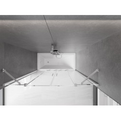 Mexen Velar Duo Kádparaván 2 részes  csúszó 160 x 150 cm,  átlátszó nano, króm - 896-160-000-02-01 Kádparaván