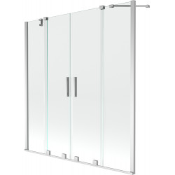 Mexen Velar Duo Kádparaván 2 részes  csúszó 160 x 150 cm,  átlátszó nano, króm - 896-160-000-02-01 Kádparaván Fürdökád Mexen
