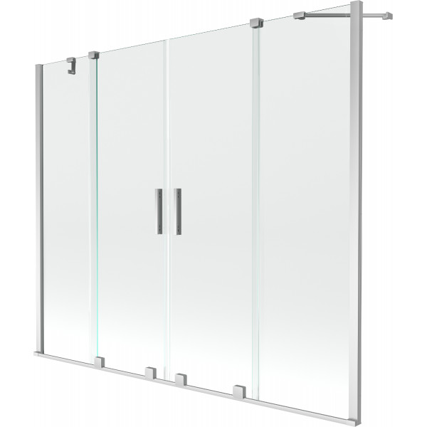 Mexen Velar Duo Kádparaván 2 részes  csúszó 170 x 150 cm,  átlátszó nano, króm - 896-170-000-02-01 Kádparaván