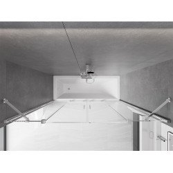 Mexen Velar Duo Kádparaván 2 részes  csúszó 170 x 150 cm,  átlátszó nano, króm - 896-170-000-02-01 Kádparaván
