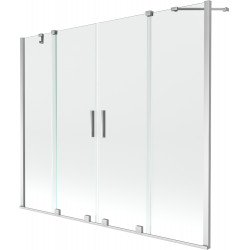 Mexen Velar Duo Kádparaván 2 részes  csúszó 180 x 150 cm,  átlátszó nano, króm - 896-180-000-02-01 Kádparaván Fürdökád Mexen