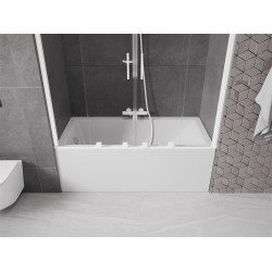Mexen Velar Duo Kádparaván 2 részes  csúszó 150 x 150 cm,  átlátszó nano,  fehér  - 896-150-000-02-20 Kádparaván