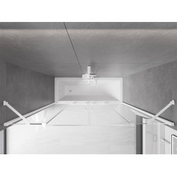 Mexen Velar Duo Kádparaván 2 részes  csúszó 170 x 150 cm,  átlátszó nano,  fehér  - 896-170-000-02-20 Kádparaván