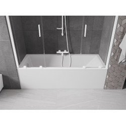 Mexen Velar Duo Kádparaván 2 részes  csúszó 180 x 150 cm,  átlátszó nano,  fehér  - 896-180-000-02-20 Kádparaván