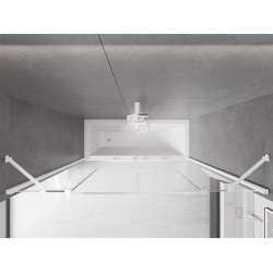 Mexen Velar Duo Kádparaván 2 részes  csúszó 200 x 150 cm,  átlátszó nano,  fehér  - 896-200-000-02-20 Kádparaván