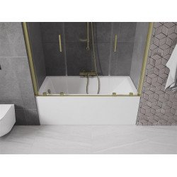 Mexen Velar Duo Kádparaván 2 részes  csúszó 160 x 150 cm,  átlátszó nano, arany s csiszolt- 896-160-000-02-55 Kádparaván