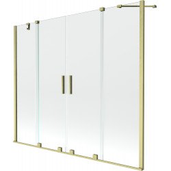 Mexen Velar Duo Kádparaván 2 részes  csúszó 170 x 150 cm,  átlátszó nano, arany s csiszolt- 896-170-000-02-55 Kádparaván Fürdökád Mexen