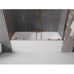 Mexen Velar Duo Kádparaván 2 részes  csúszó 170 x 150 cm,  átlátszó nano, rózsa arany - 896-170-000-02-60 Kádparaván