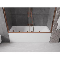Mexen Velar Duo Kádparaván 2 részes  csúszó 180 x 150 cm,  átlátszó nano, rózsa arany - 896-180-000-02-60 Kádparaván