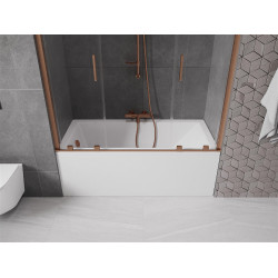 Mexen Velar Duo Kádparaván 2 részes  csúszó 150 x 150 cm,  átlátszó nano, réz csiszolt- 896-150-000-02-65 Kádparaván