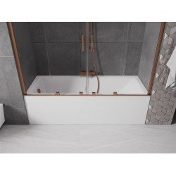 Mexen Velar Duo Kádparaván 2 részes  csúszó 170 x 150 cm,  átlátszó nano, réz csiszolt- 896-170-000-02-65 Kádparaván