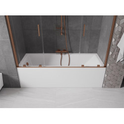 Mexen Velar Duo Kádparaván 2 részes  csúszó 200 x 150 cm,  átlátszó nano, réz csiszolt- 896-200-000-02-65 Kádparaván