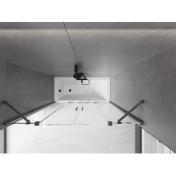 Mexen Velar Duo Kádparaván 2 részes  csúszó 140 x 150 cm,  átlátszó nano, gun gray s csiszolt- 896-140-000-02-66 Kádparaván