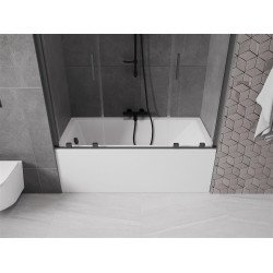 Mexen Velar Duo Kádparaván 2 részes  csúszó 140 x 150 cm,  átlátszó nano, gun gray s csiszolt- 896-140-000-02-66 Kádparaván