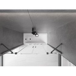 Mexen Velar Duo Kádparaván 2 részes  csúszó 160 x 150 cm,  átlátszó nano, gun gray s csiszolt- 896-160-000-02-66 Kádparaván