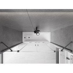 Mexen Velar Duo Kádparaván 2 részes  csúszó 170 x 150 cm,  átlátszó nano, gun gray s csiszolt- 896-170-000-02-66 Kádparaván