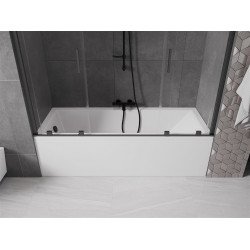 Mexen Velar Duo Kádparaván 2 részes  csúszó 180 x 150 cm,  átlátszó nano, gun gray s csiszolt- 896-180-000-02-66 Kádparaván