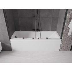 Mexen Velar Duo Kádparaván 2 részes  csúszó 200 x 150 cm,  átlátszó nano, gun gray s csiszolt- 896-200-000-02-66 Kádparaván